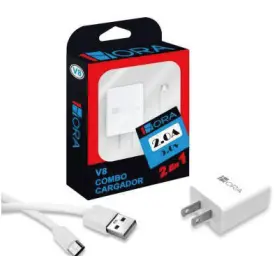 COMBO CARGADOR 1HORA TIPO V8 / MICRO USB (GAR 064)